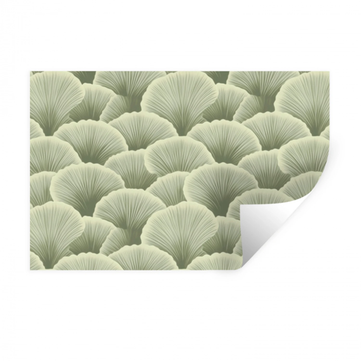 Waaier - Blad - Groen Muursticker klein 286 -3d