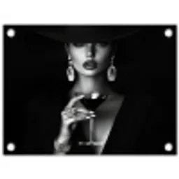 Vrouw - Cocktail - Chic tuinposter los doek klein -3d