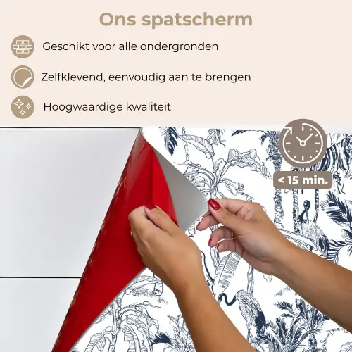 Tijger - Jungle - Blauw keuken achterwand spatscherm klein 900 -spatscherm_NL
