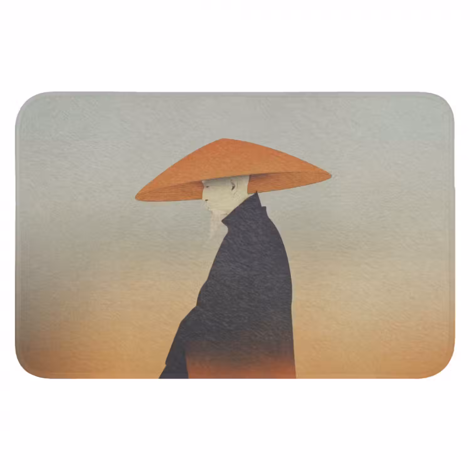 Badematte - Minimalistisch - Scherenschnitt - Orange