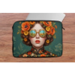 Portret - Vrouw - Kleurrijk - Expressief laptophoes neopreen klein -tafel