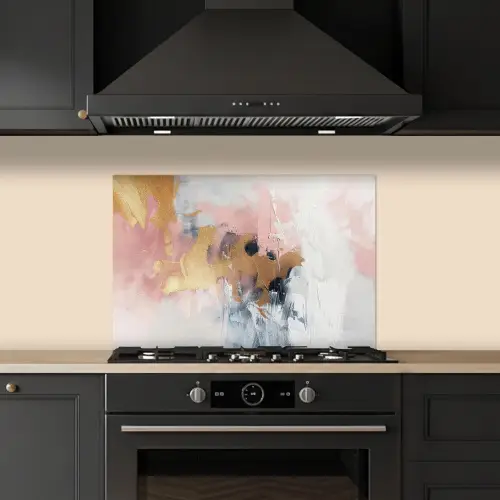 Abstract - Pastel kleuren - Goud - Modern - Aesthetic keuken achterwand spatscherm klein -sfeer1