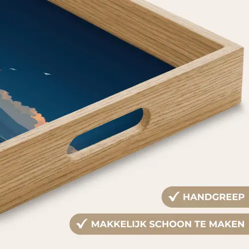 Vuurtoren - Zee - Wolken Dienblad Rechthoek middel -USP_HandgreepNL