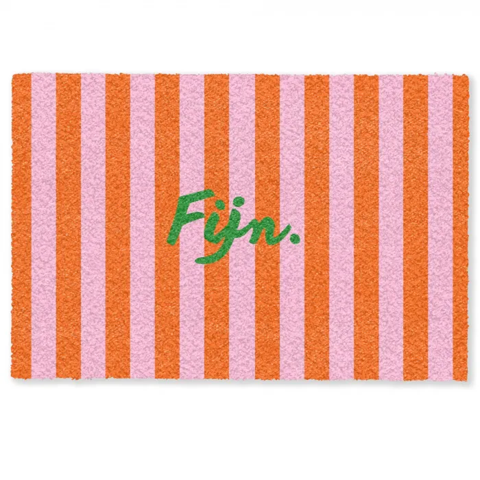 Patroon - Oranje - Fijn - Strepen Deurmat klein -zkaufland3d