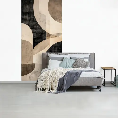 Abstract - Vormen - Modern - Beige fotobehang vinyl groot -slaapkamer