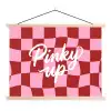 Pinky up - Geblokt - Bordeauxrood textielposter latten blank klein -3d