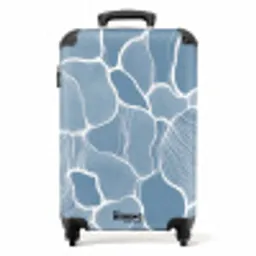 Abstract - Blauw - Bladeren NBS - Handbagage koffer - Volwassenen Unisex middel -productfoto_recht