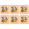 Illustratie - Sinaasappels - Donkerblauw - Bloemen onderzetter kurk middel -zkaufland3dotto