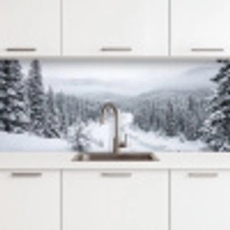 Rivier - Bevroren - Landschap - Winter keuken achterwand 2 middel -3d