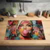 Vrouw - Kauwgom - Graffiti - Love Inductie beschermer vinyl 3mm klein -sfeer5