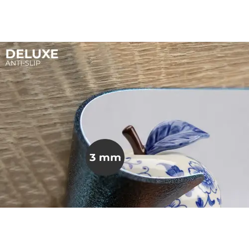 Appel - Blauw - Klassiek Placemat vinyl groot -closeup