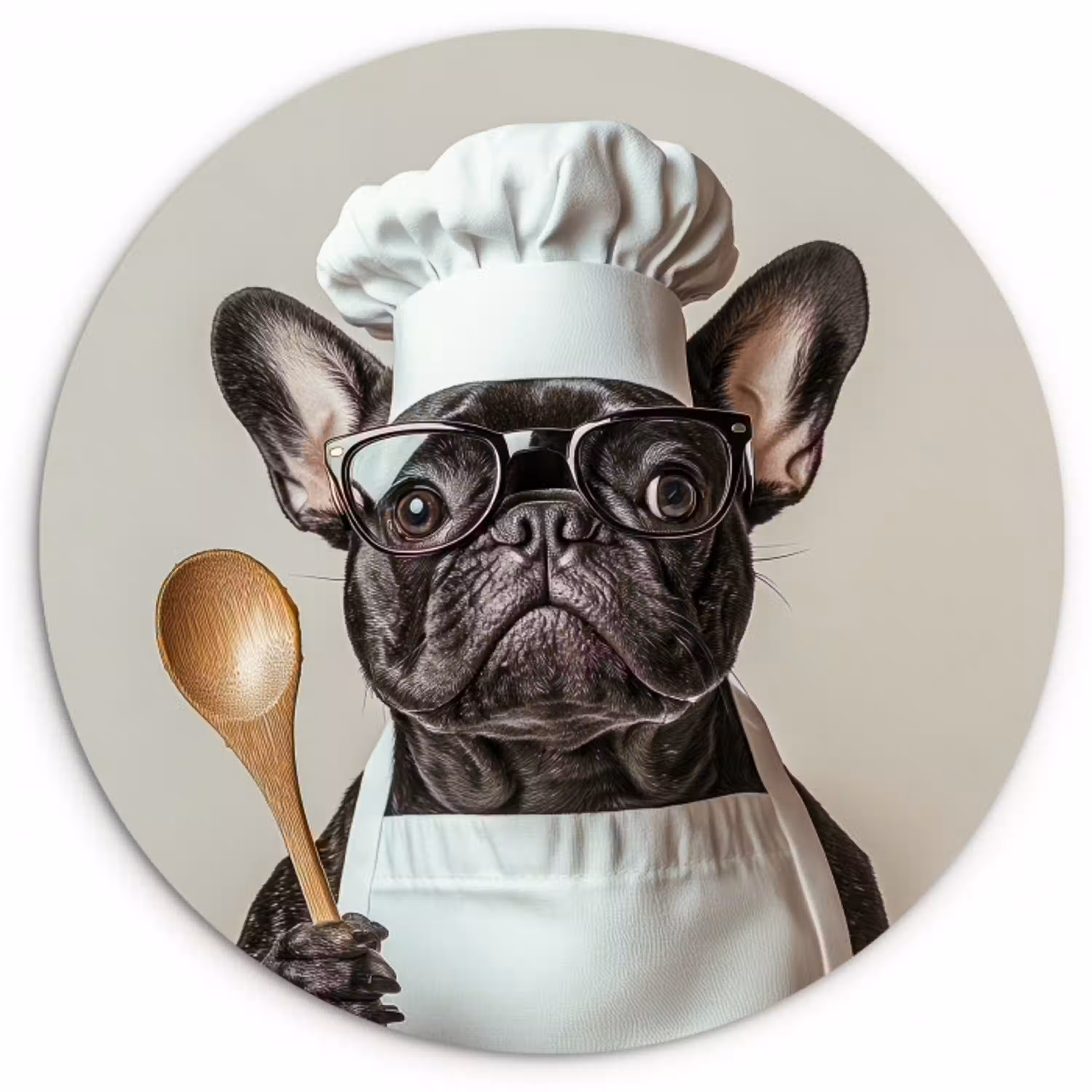 Bril - Hond - Kok KitchenYeah - Keuken - Wandcirkel Forex klein -3d