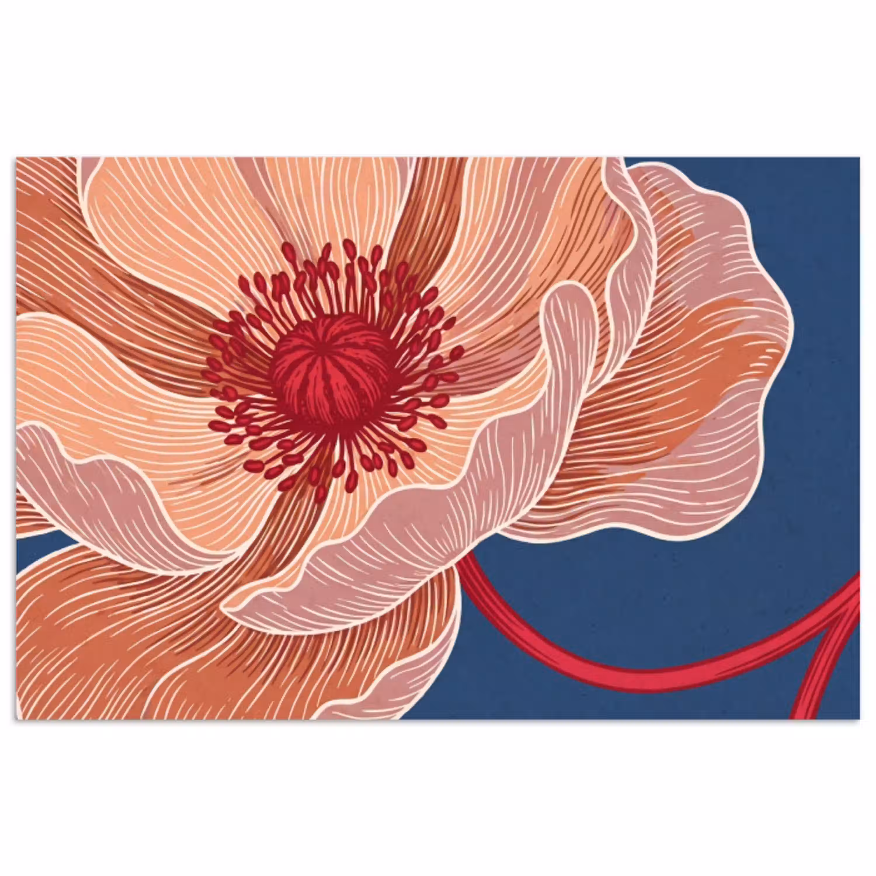 Bloemen - Modern - Abstract poster papier klein -3d