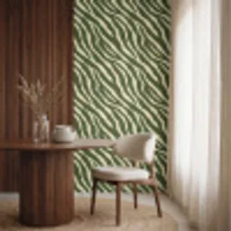 Zebra - Patroon - Groen Behang Vinyl klein 1060 -sfeer1