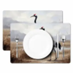 Kraanvogel - Natuur - Realistisch Placemat vinyl groot -zzsfeer2_Kitchenyeah-website