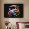 Graffiti - Sport - Golf - Golfkar Textielframe zwart klein -sfeer1