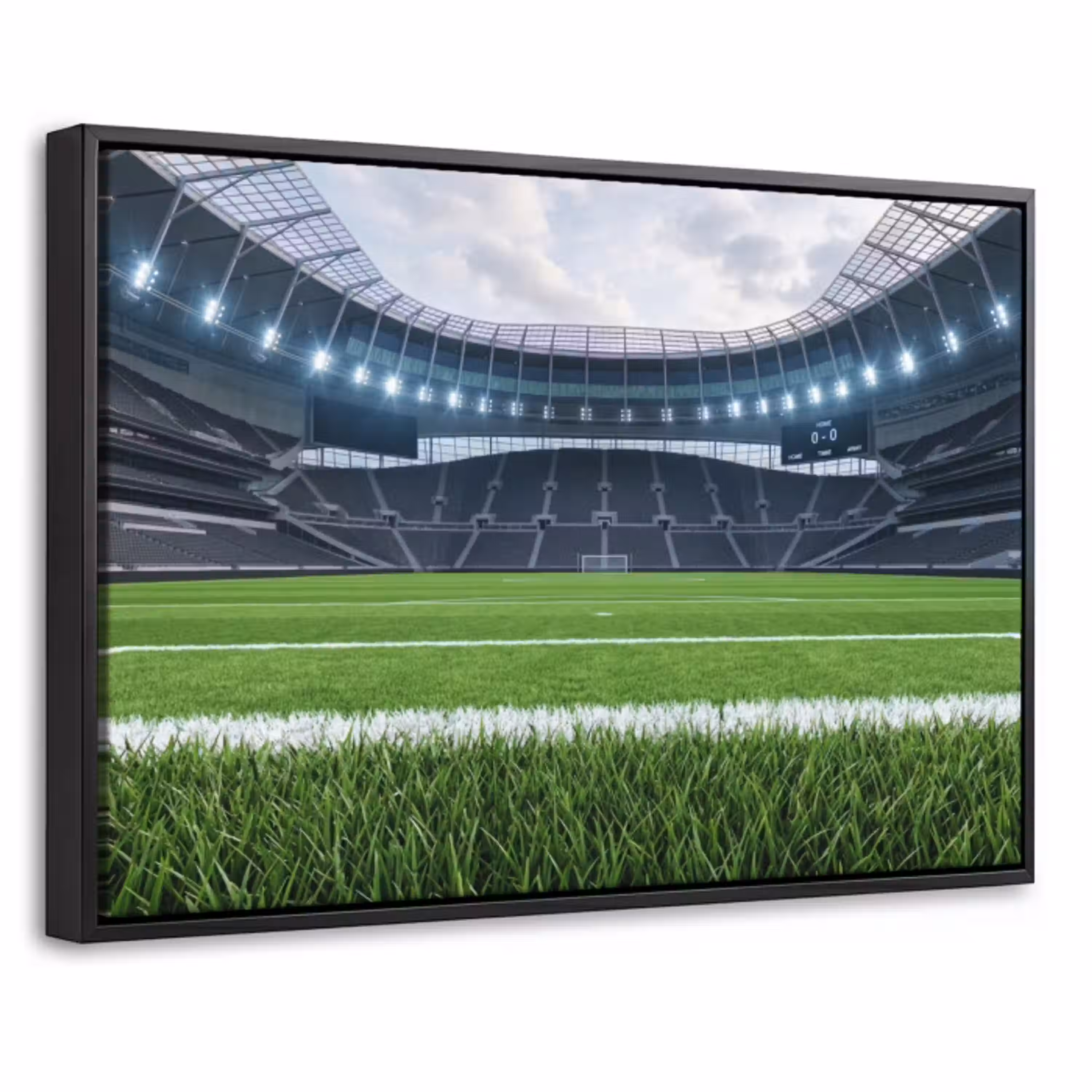 Voetbal - Stadion - Sport - Groen Canvas met baklijst klein -threedimensional_3d_global