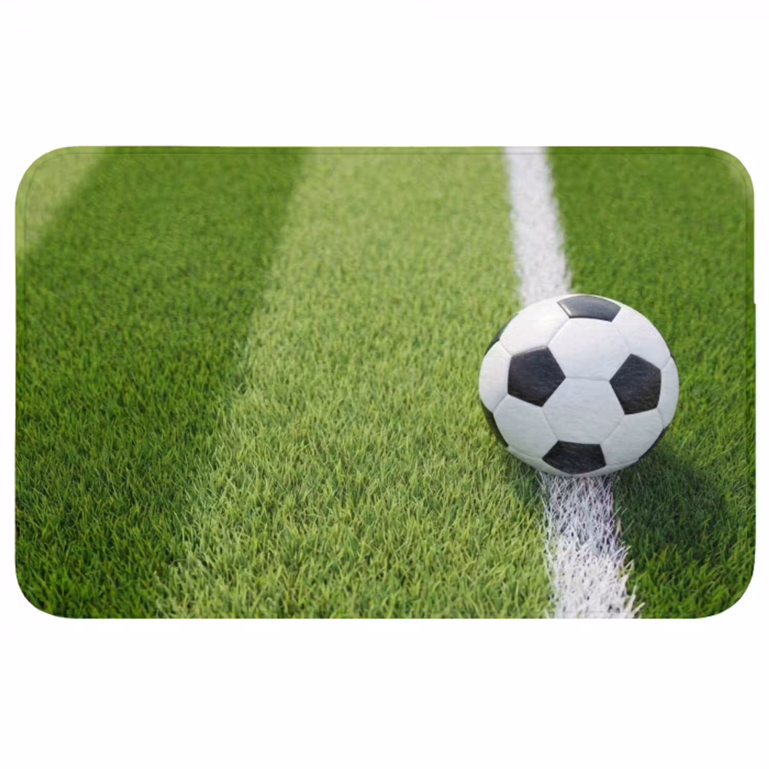 Voetbal - Grasveld - Sport - Groen Badmat middel -3d