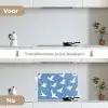 Vogels - Wit - Patroon keuken achterwand spatscherm klein -voor_na_NL