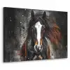 Paard - Dieren - Zwart - Luxe - Modern Textielframe zwart klein -3d