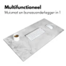Marmer - Steen - Wit - Grijs - Marmerlook Muismat XXL klein -sfeer4