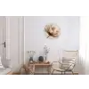 Bloem - Beige - Crème Wandcirkel aluminium klein -woonkamer