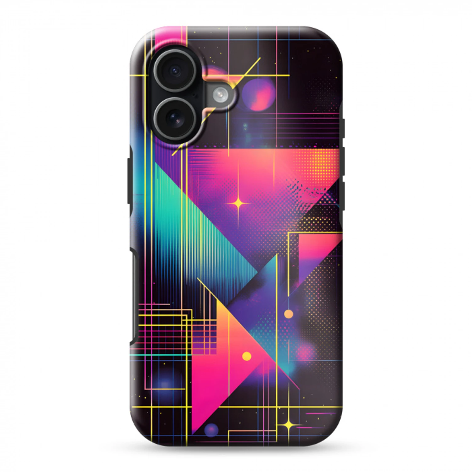 Driehoeken - Cirkels - Abstract - Sterren Toughcase MagSafe Apple iPhone 17 klein -3d