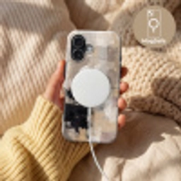 Abstract - Cirkel - Modern - Beige - Zwart - Minimalistisch Toughcase MagSafe Apple iPhone 17 klein -USP_MagsafeV