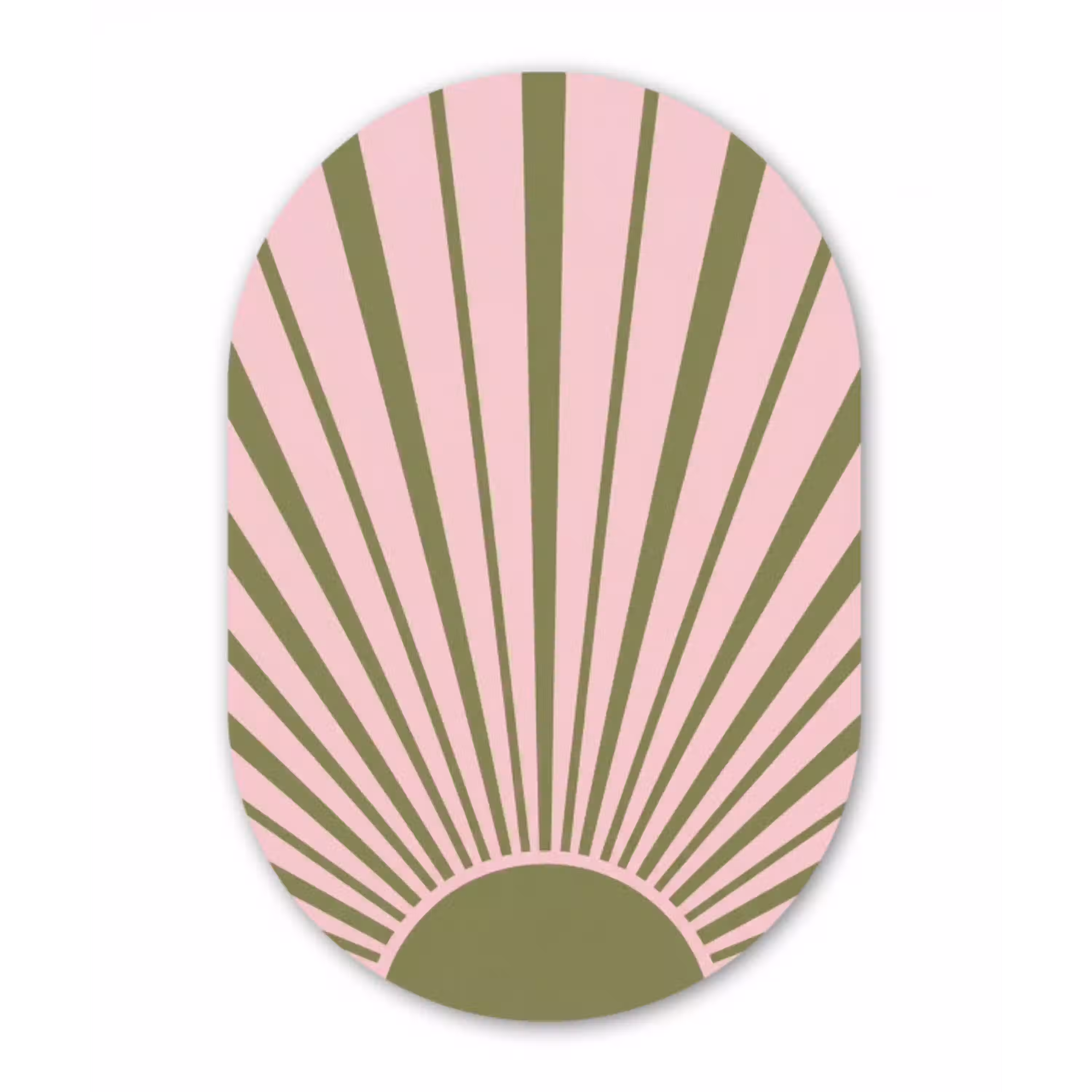 Abstract - Stralen - Grafisch - Roze - Groen Wandcirkel Ovaal Forex klein -3d