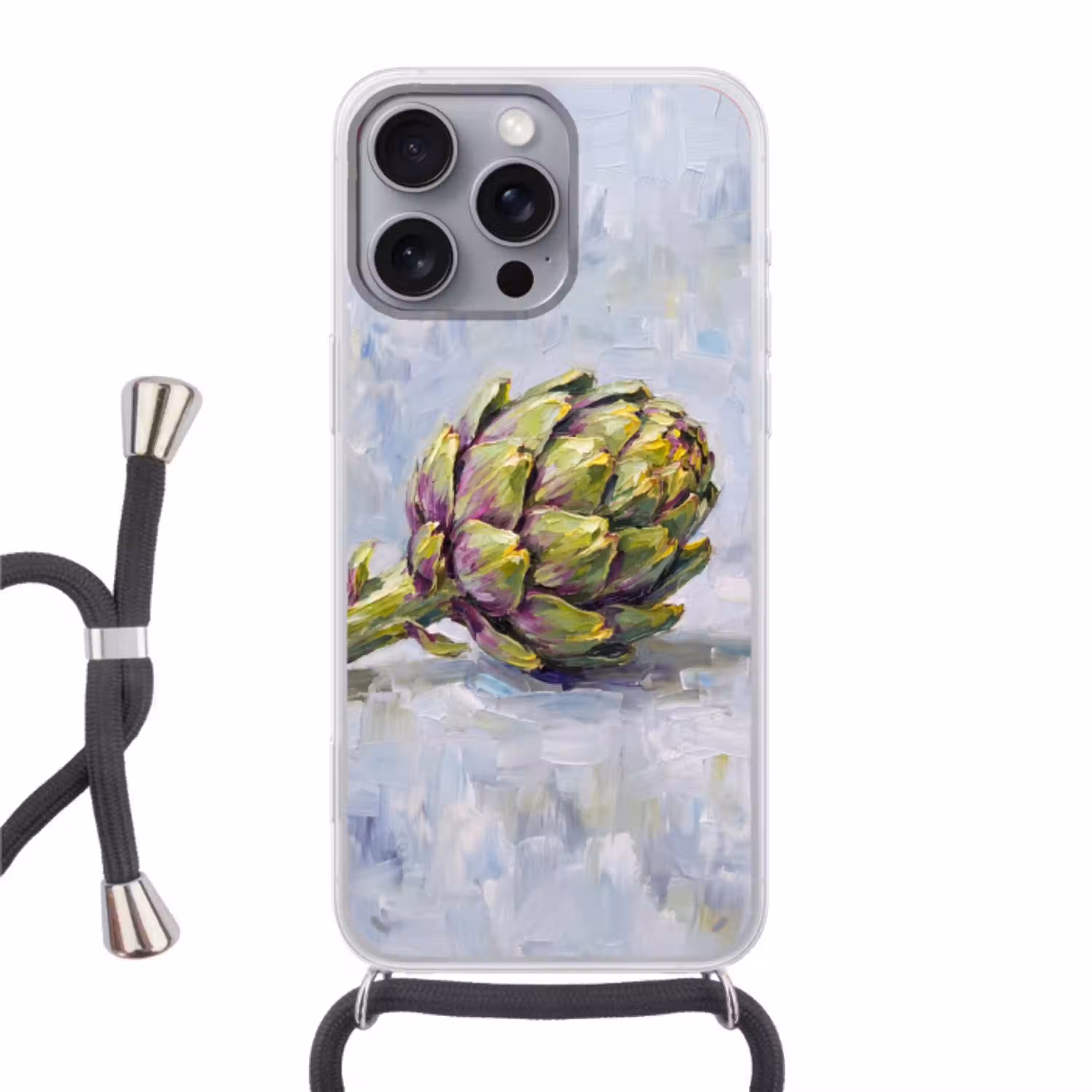 Eten - Artisjok - Modern Hoesje iPhone 16 Pro Max met koord klein -3d