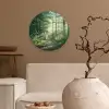 Bos - Pad - Zon - Bomen - Groen - Natuur Wandcirkel kunststof plaat 5mm dik klein -sfeer1