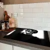 Vrouw - Zwart - Hart Inductie beschermer vinyl 3mm klein -sfeer3