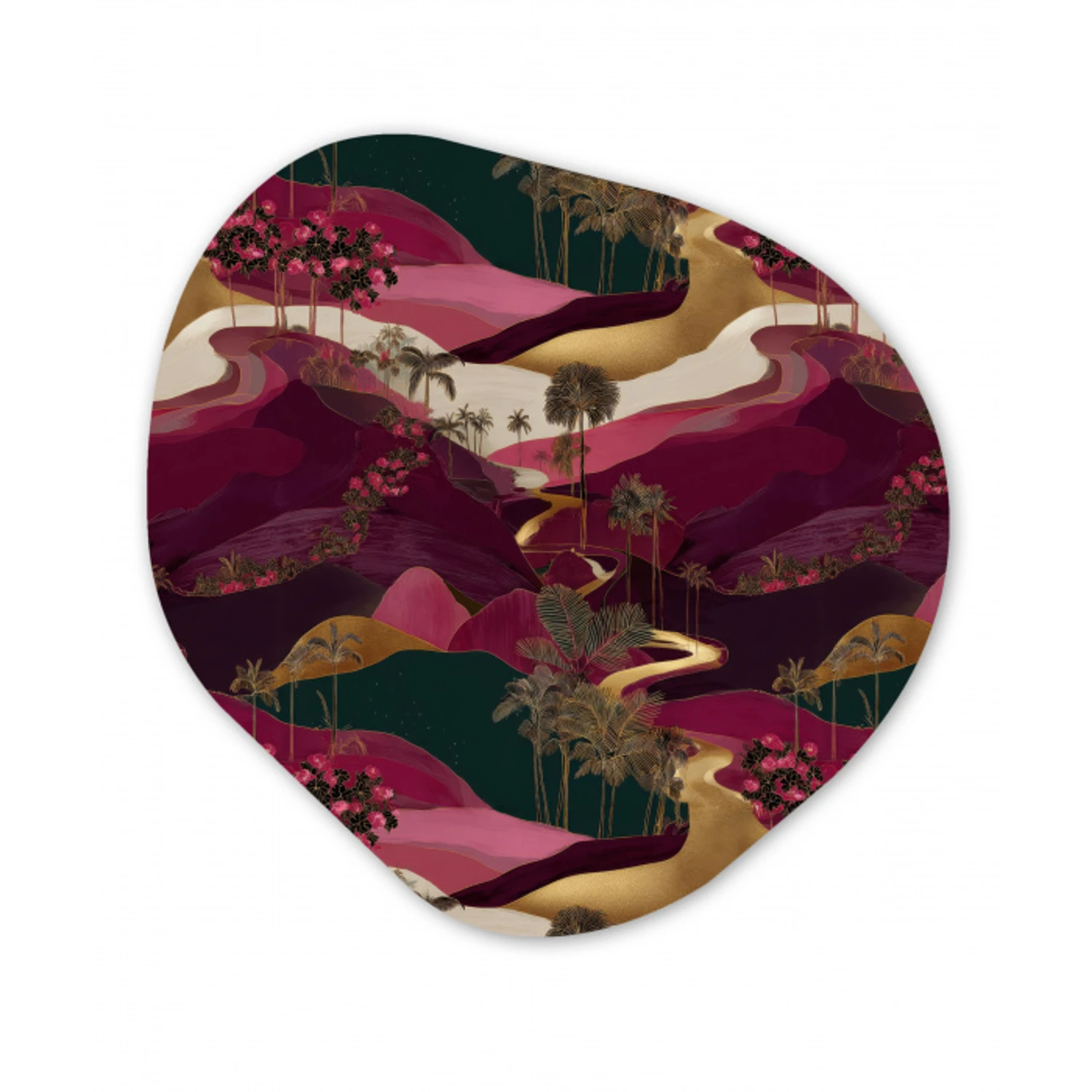 Magisch - Palmbomen - Goud Wandcirkel Organisch Forex 3mm klein 629 -3d