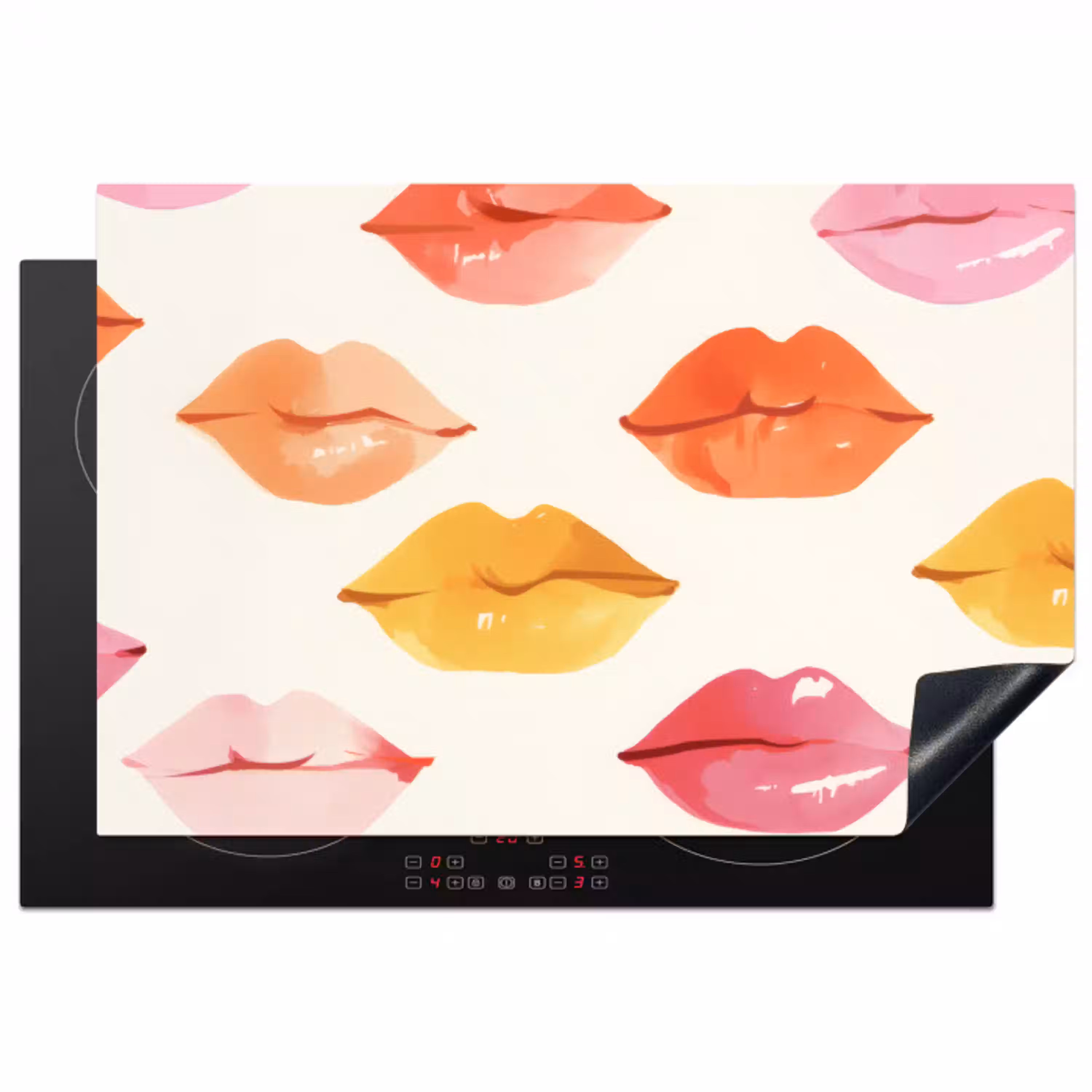 Lippen - Kleurrijk - Glanzend Inductie beschermer vinyl 3mm klein -3d