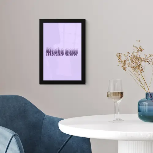 Mucho amor - Paars - Gelaagde letters fotolijst zwart zonder passe partout klein -sfeer4