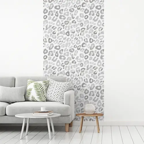 Luipaard - Motief - Grijs fotobehang vinyl groot 64 -woonkamer