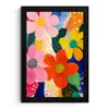 Bloemen - Kleurrijk - Stippen fotolijst zwart zonder passe partout klein -3d