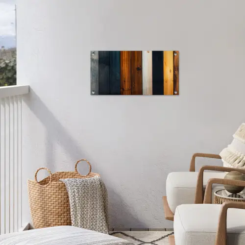 Hout - Planken - Donker - Warm tuinposter los doek klein -sfeer8
