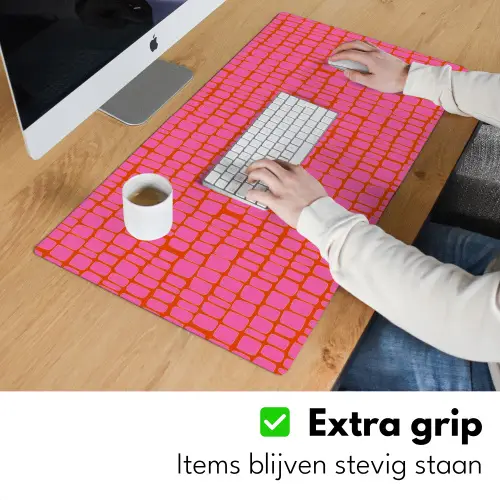 Organisch - Raster - Roze Muismat XXL klein 681 -sfeer3