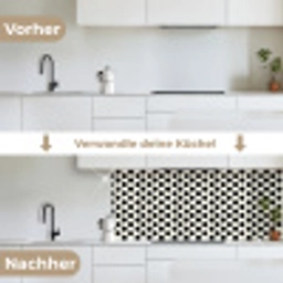 Klassiek - Stippen - Zwart keuken achterwand 2 middel 871 -voor-na_DE