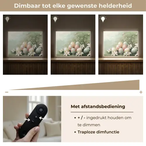 Paaseieren - Pasteltinten - Bloemen Light Box met batterij (Wandlamp) middel -USP_dimbaarNL