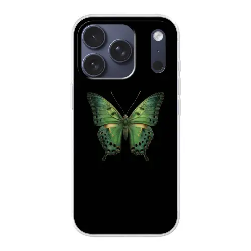 Vlinder - Groen - Diepte Telefoonhoesje iPhone 17 Pro klein -3d