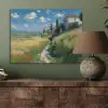 Zandpad - Huis - Bomen - Grasveld PET vilt klein -sfeer2