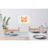 Oranje - Vlinder - Minimalistisch Muursticker klein -eettafel