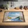 Doorkijk - Strand - Raam - Duinen - Zee Inductie beschermer vinyl 3mm klein -sfeer5
