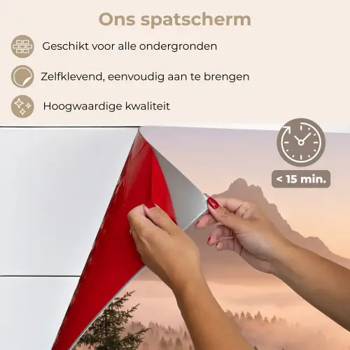 Zonlicht - Mist - Bergen - Bomen keuken achterwand spatscherm klein -spatscherm_NL
