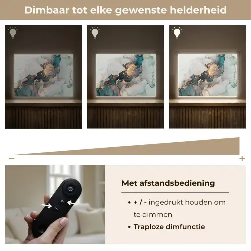 Blauw - Marmer - Goud Light Box met batterij (Wandlamp) middel -USP_dimbaarNL