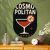 Cocktail - Zwart - Illustratie Wandcirkel Ovaal Glas middel -sfeer2