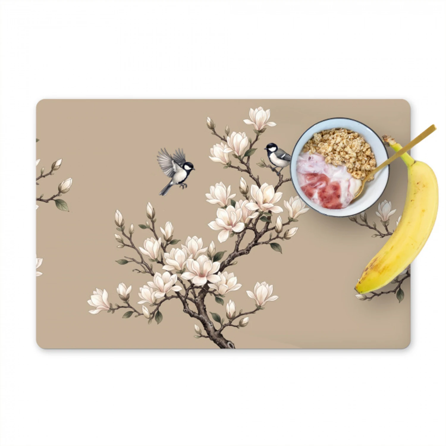 Oosters - Vogels - Beige Placemat vinyl groot -zzzproduct_Kitchenyeah-website