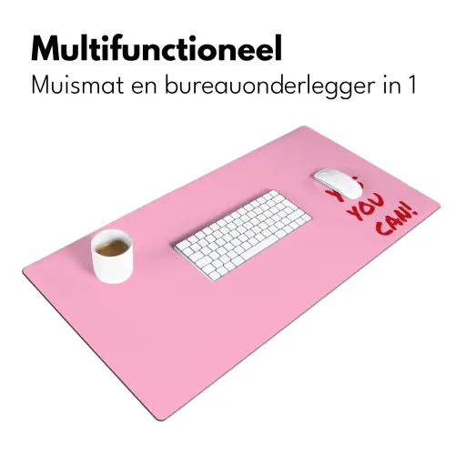 Yes you can do it - Rood - Roze Muismat XXL klein -sfeer4